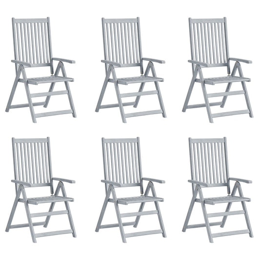 Sedie da Giardino Reclinabili 6 pz con Cuscini Massello Acacia | homemem39