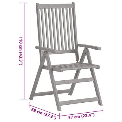 Sedie da Giardino Reclinabili 4 pz con Cuscini Massello Acacia - homemem39