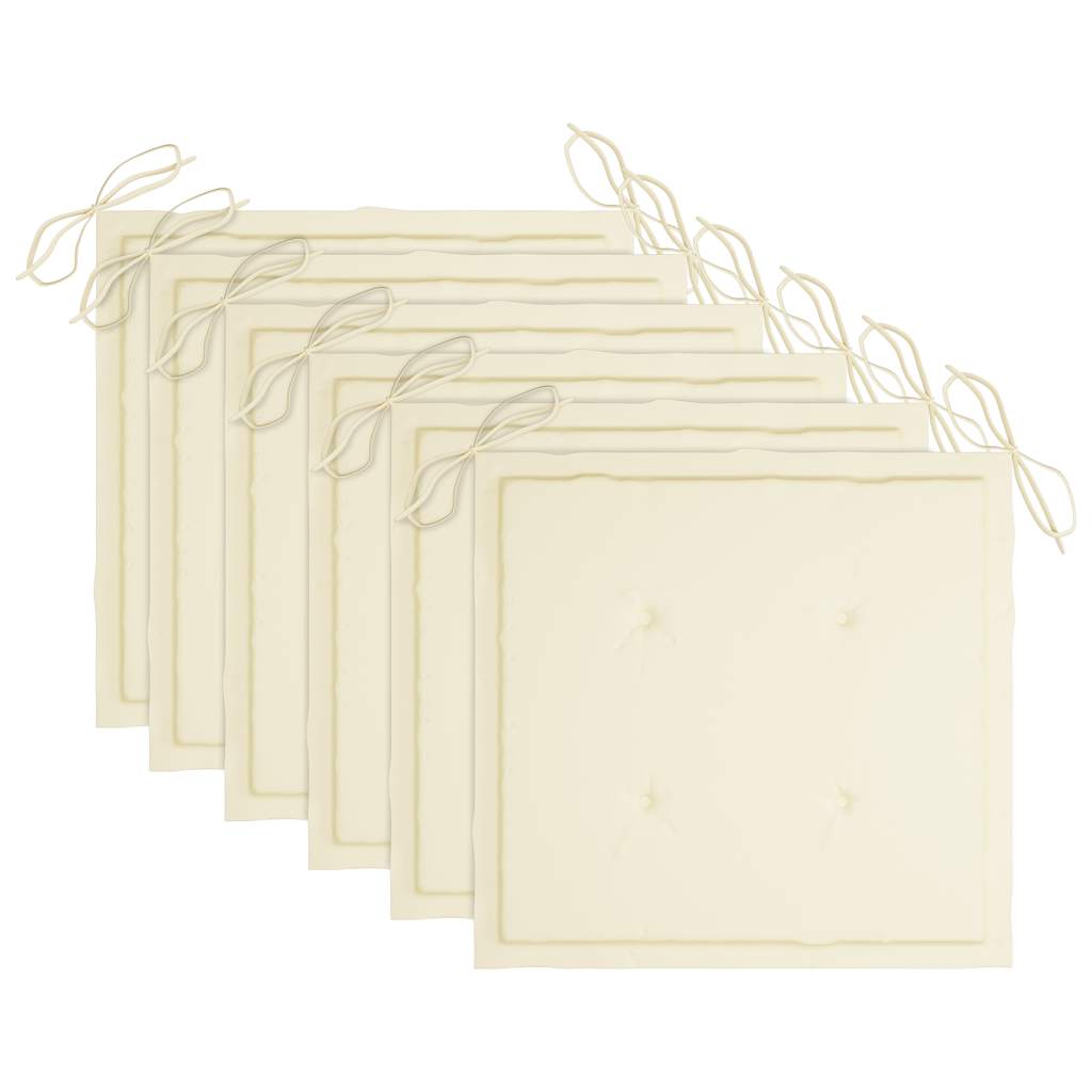 Sedie da Giardino Pieghevoli 6 pz con Cuscini Massello Acacia - homemem39