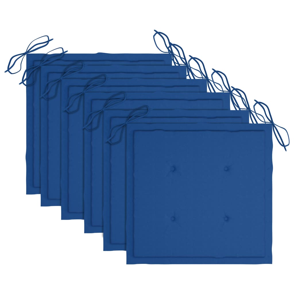 Sedie da Giardino Pieghevoli 6 pz con Cuscini Massello Acacia - homemem39