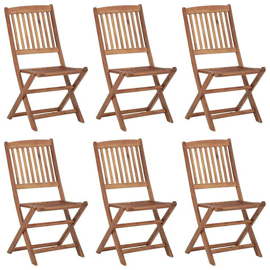 Sedie Pieghevoli 6 pz con Cuscini Massello Acacia