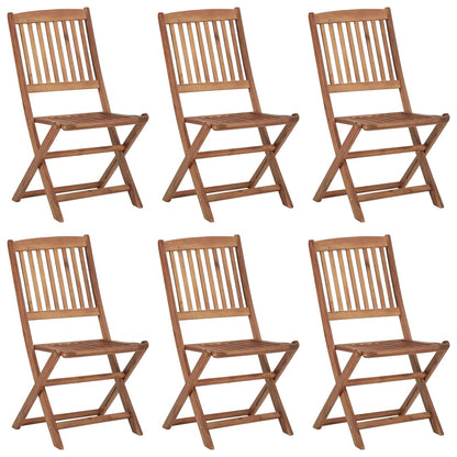 Sedie da Giardino Pieghevoli 6 pz con Cuscini Massello Acacia - homemem39