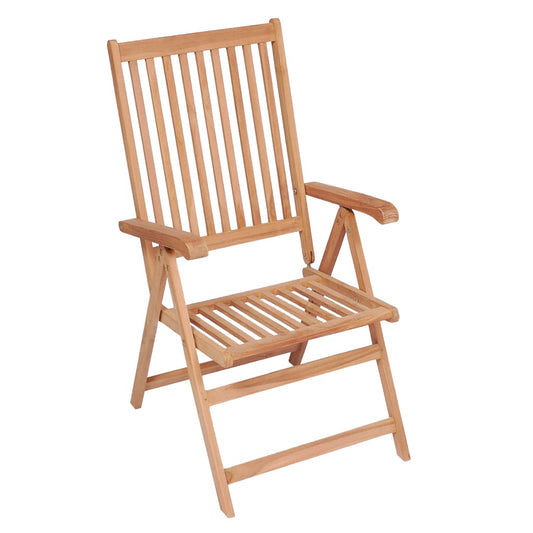 Sedie Reclinabili da Giardino 4 pz in Legno Massello di Teak - homemem39