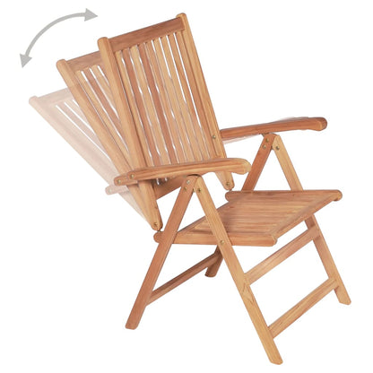 Sedie Reclinabili da Giardino 4 pz in Legno Massello di Teak - homemem39