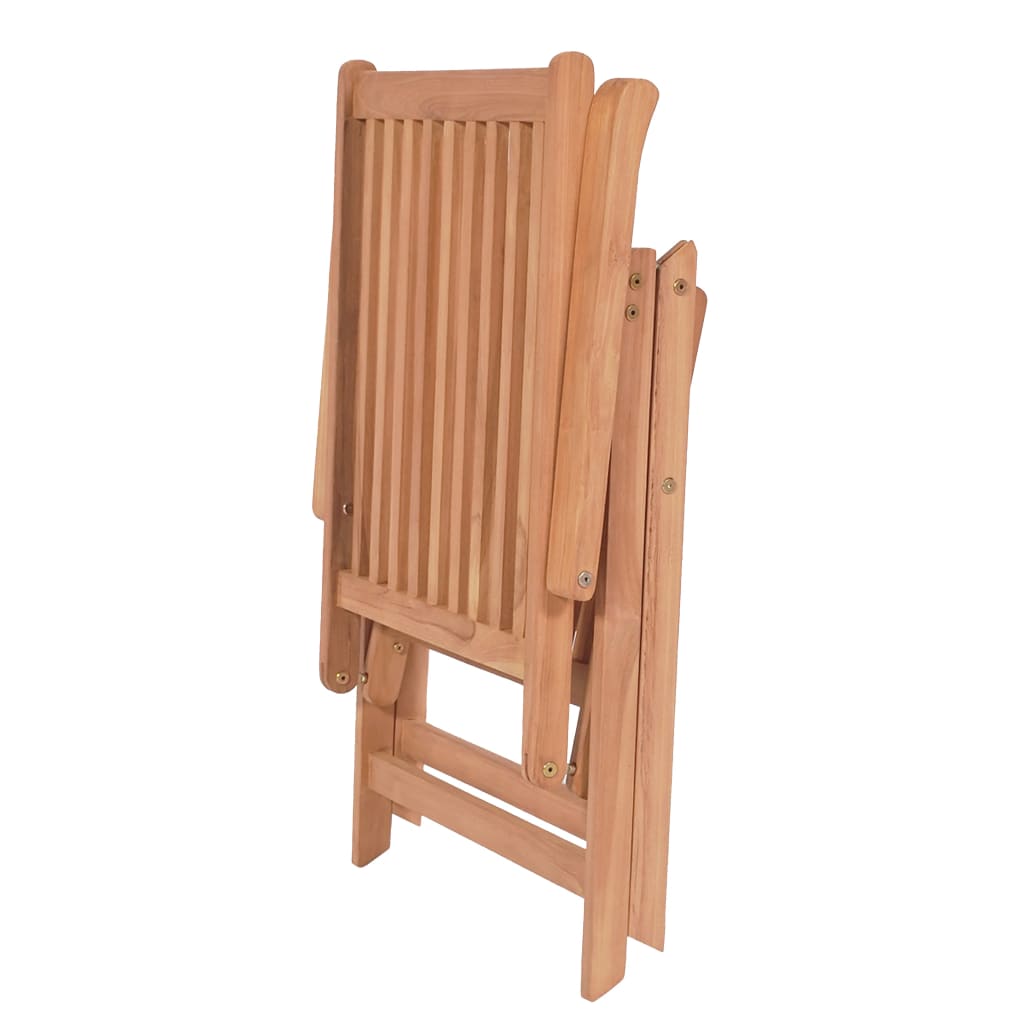 Sedie Reclinabili da Giardino 4 pz in Legno Massello di Teak - homemem39
