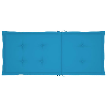 Sedie da Giardino 4 pz con Cuscini Blu Massello di Teak - homemem39