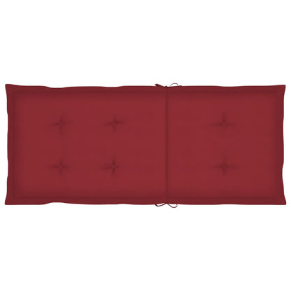 Sedie da Giardino 4 pz con Cuscini Rosso Vino Massello di Teak - homemem39