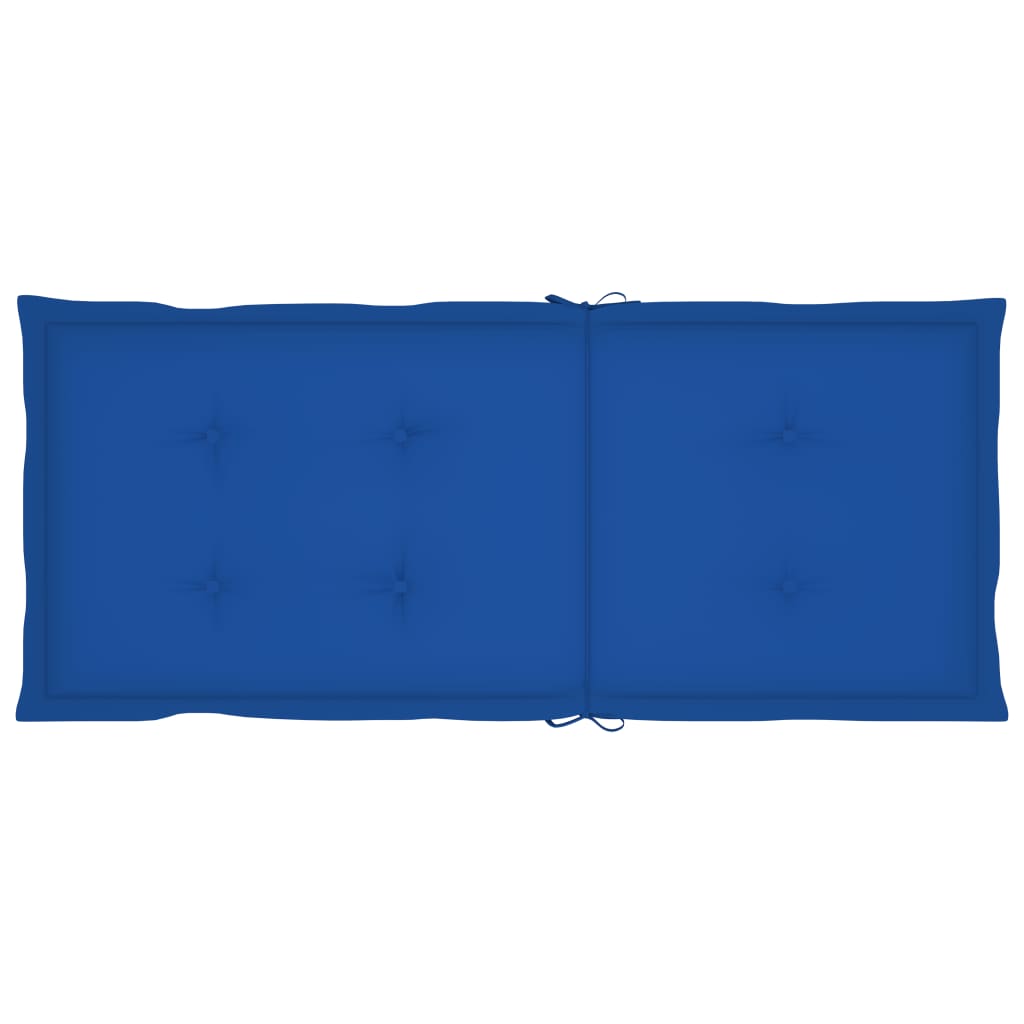 Sedie da Giardino 4 pz con Cuscini Blu Reale Massello di Teak - homemem39