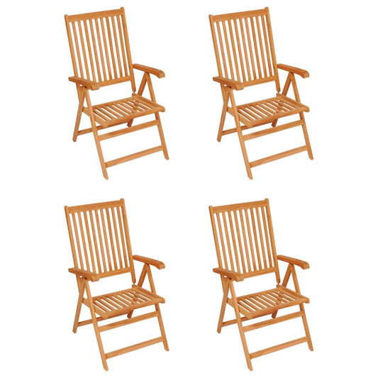 Sedie Giardino 4 pz e Cuscini Verde Brillante Massello di Teak - homemem39