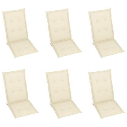 Sedie da Giardino 6 pz con Cuscini Crema Massello di Teak - homemem39