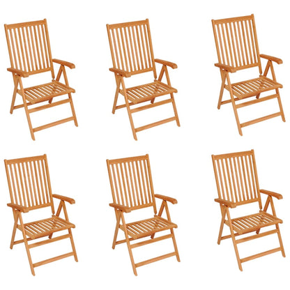 Sedie da Giardino 6 pz con Cuscini Beige in Massello di Teak - homemem39