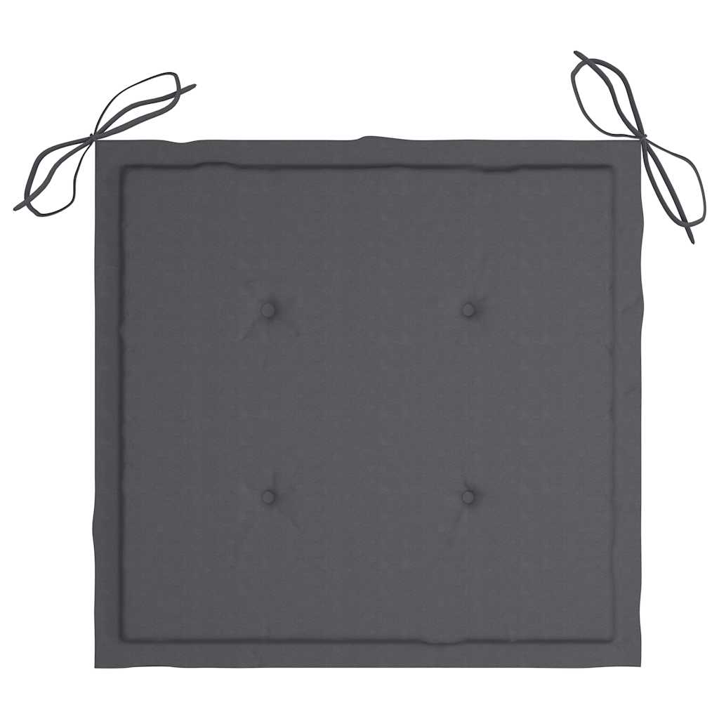 Sedie da Giardino con Cuscini Antracite 6 pz Massello di Teak - homemem39