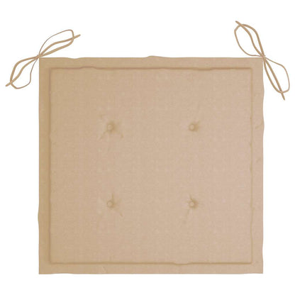 Sedie da Giardino con Cuscini Beige 6 pz in Massello di Teak
