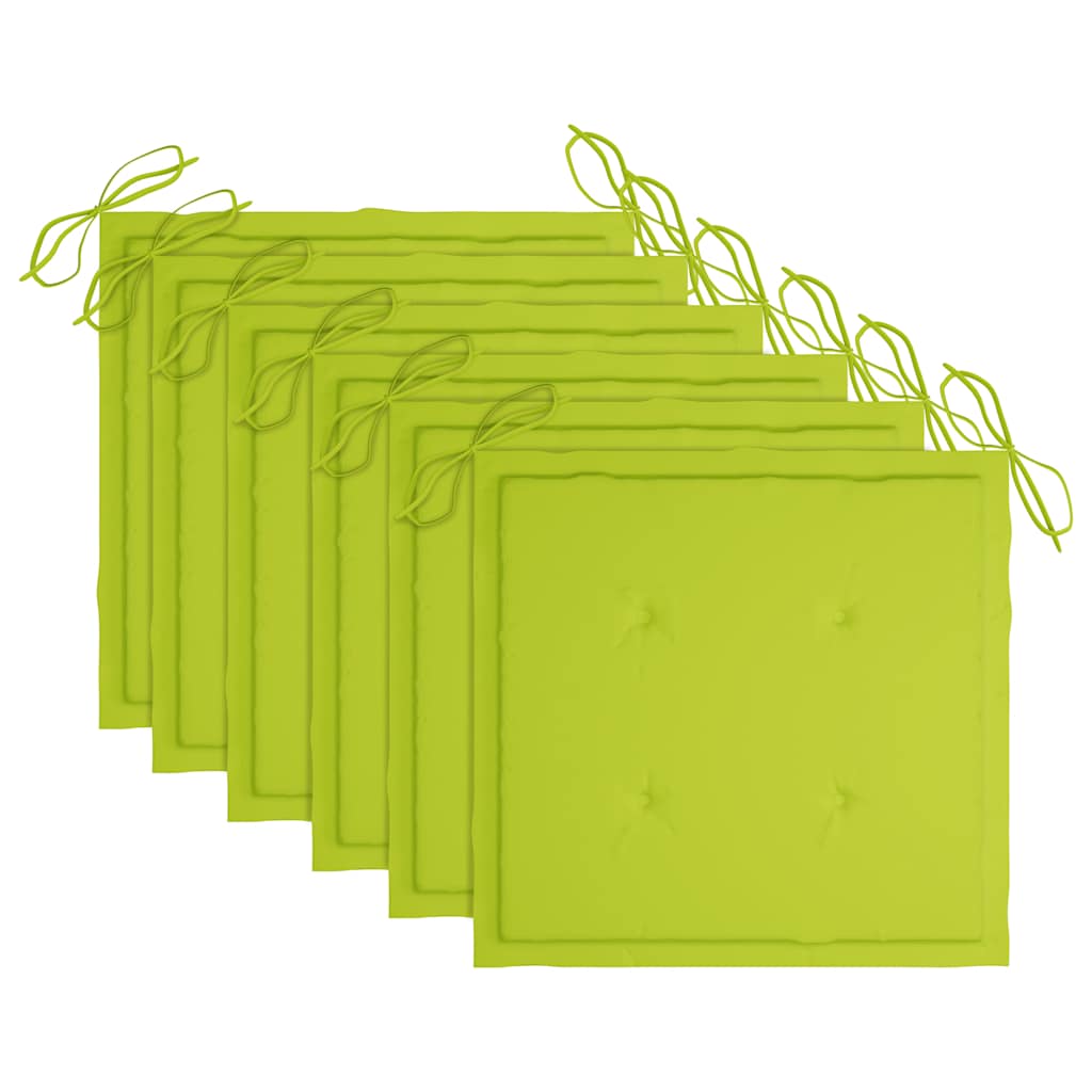 Sedie da Giardino Cuscini Verde Brillante 6 pz Massello di Teak - homemem39
