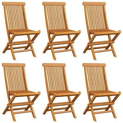 Sedie da Giardino Cuscini Verde Brillante 6 pz Massello di Teak - homemem39