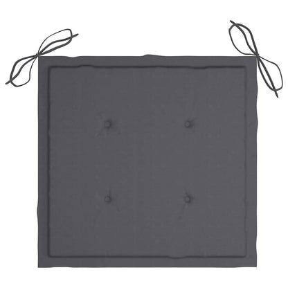 Sedie da Giardino con Cuscini Antracite 4pz Legno Massello Teak - homemem39