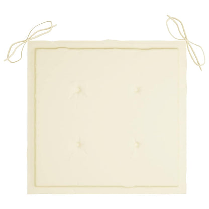 Sedie da Giardino con Cuscini Crema 4 pz Legno Massello di Teak - homemem39