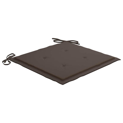 Sedie da Giardino con Cuscini Tortora 4 pz Legno Massello Teak - homemem39