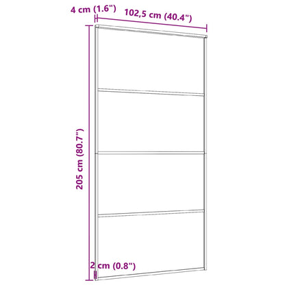 Porta Scorrevole in Vetro ESG e Alluminio 102,5x205 cm Nera - homemem39