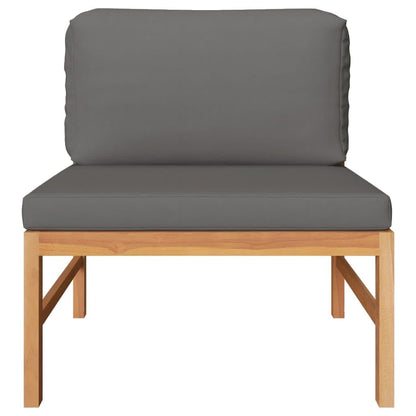 Set Divani Giardino 3 pz Cuscini Grigio Scuro in Legno di Teak | homemem39