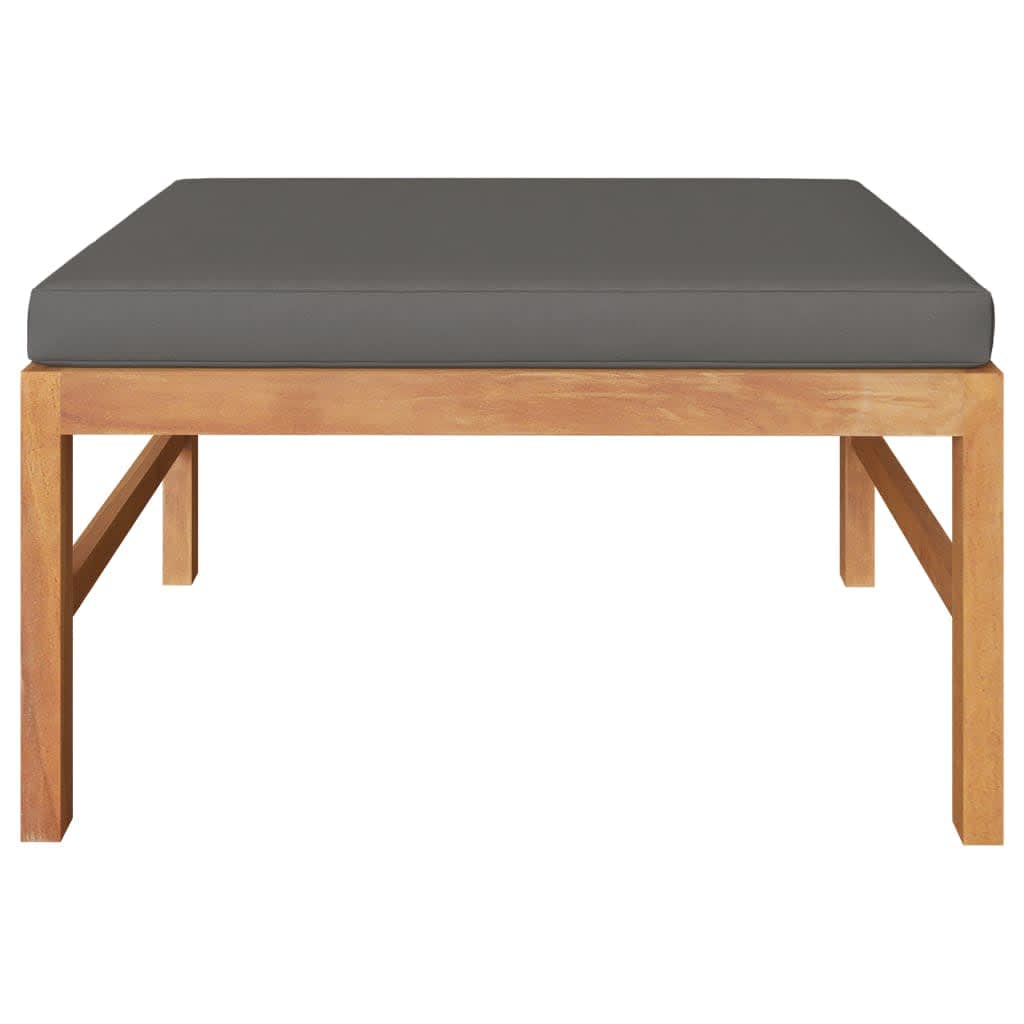Set Divani Giardino 3 pz Cuscini Grigio Scuro in Legno di Teak | homemem39