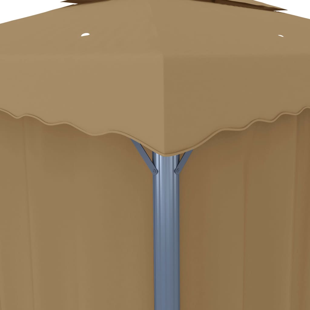 Gazebo con Tende 4x3 cm Grigio Talpa in Alluminio | homemem39