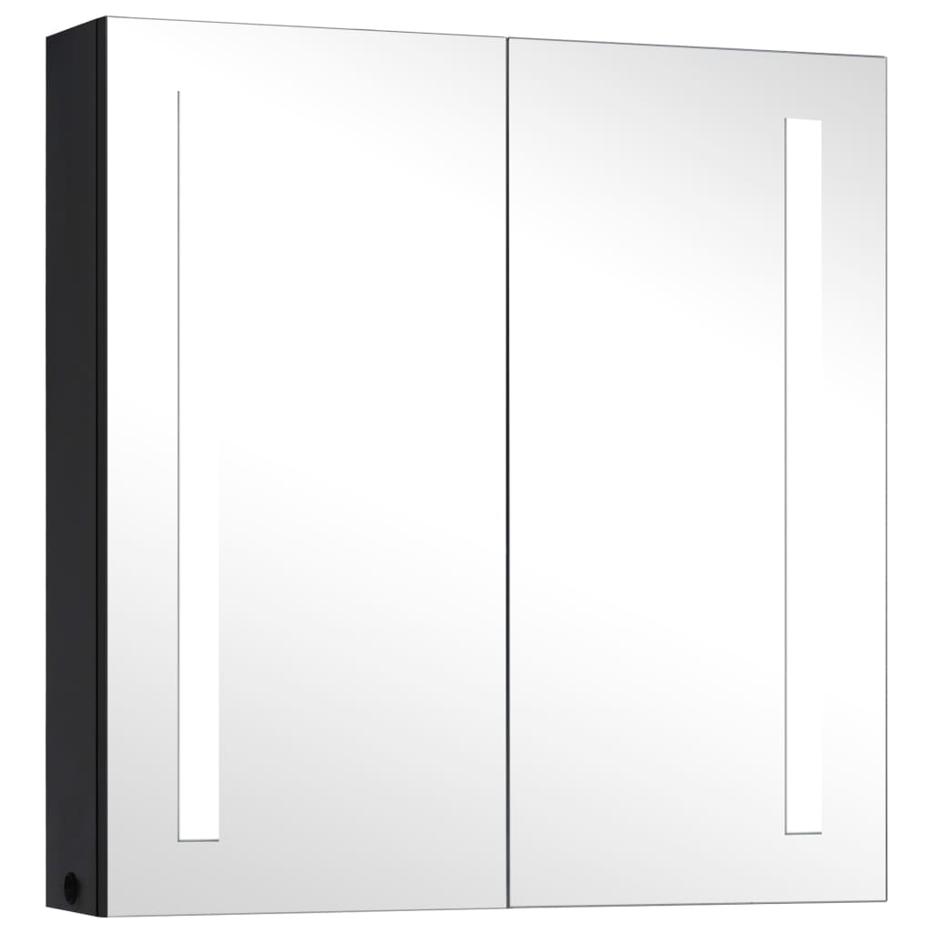 Armadietto Bagno con Specchio e LED 60x14x62 cm | homemem39
