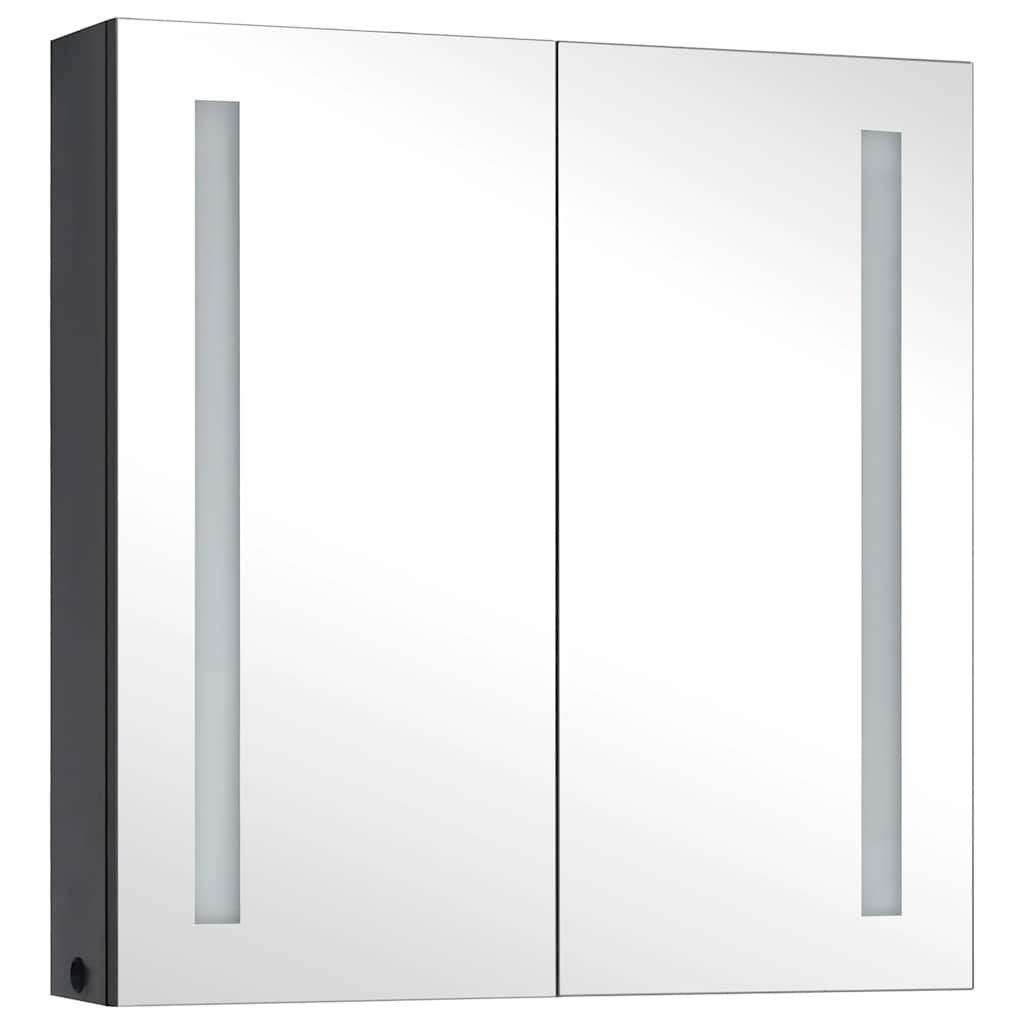 Armadietto Bagno con Specchio e LED 60x14x62 cm | homemem39