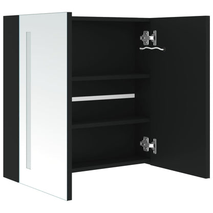 Armadietto Bagno con Specchio e LED 60x14x62 cm | homemem39