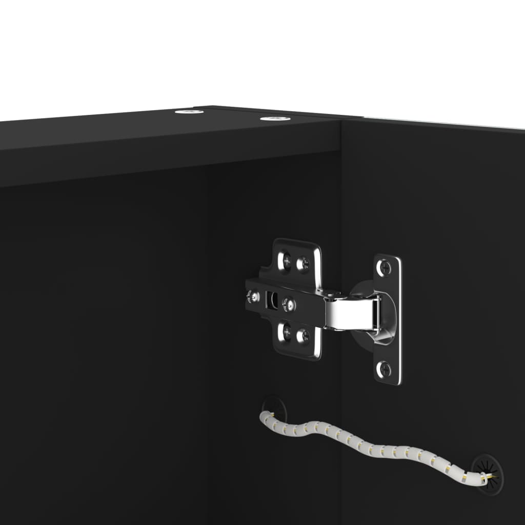Armadietto Bagno con Specchio e LED 60x14x62 cm | homemem39