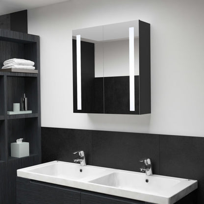 Armadietto Bagno con Specchio e LED 60x14x62 cm | homemem39