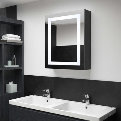 Armadietto Bagno con Specchio e LED 50x13x70 cm | homemem39