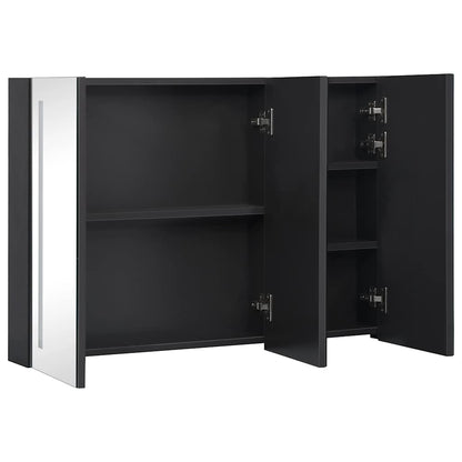 Armadietto Bagno con Specchio e LED 89x14x62 cm | homemem39