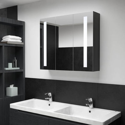 Armadietto Bagno con Specchio e LED 89x14x62 cm | homemem39