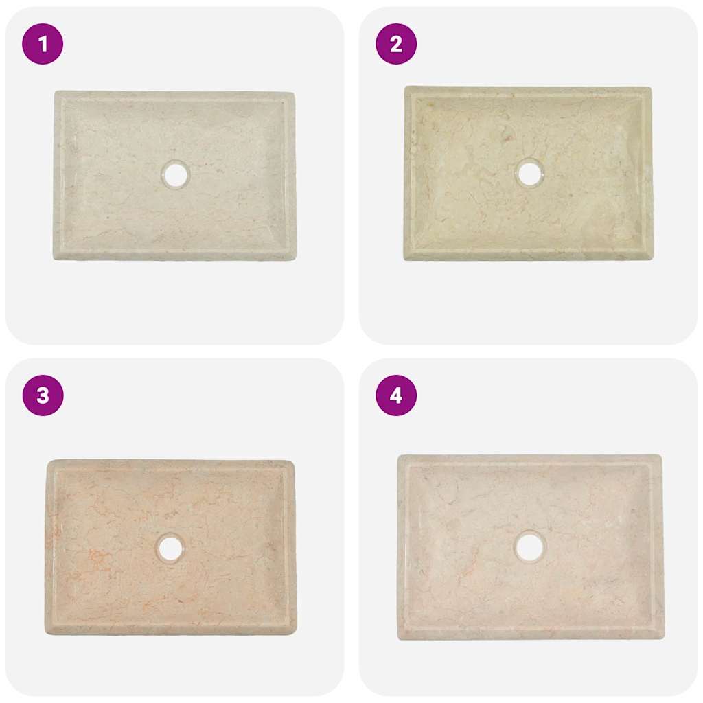 Lavandino Crema 50x35x10 cm in Marmo