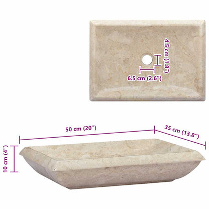 Lavandino Crema 50x35x10 cm in Marmo