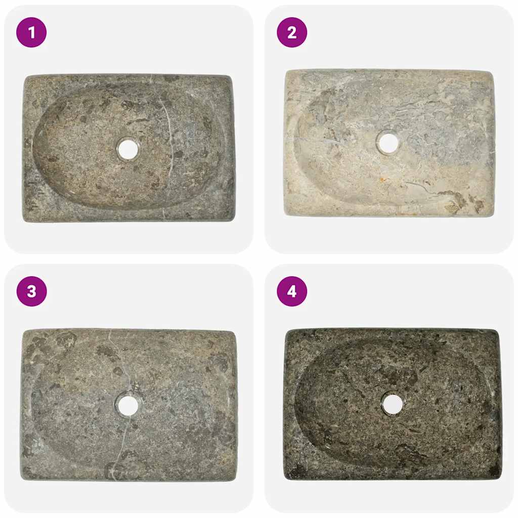 Lavandino Grigio 50x35x10 cm in Marmo