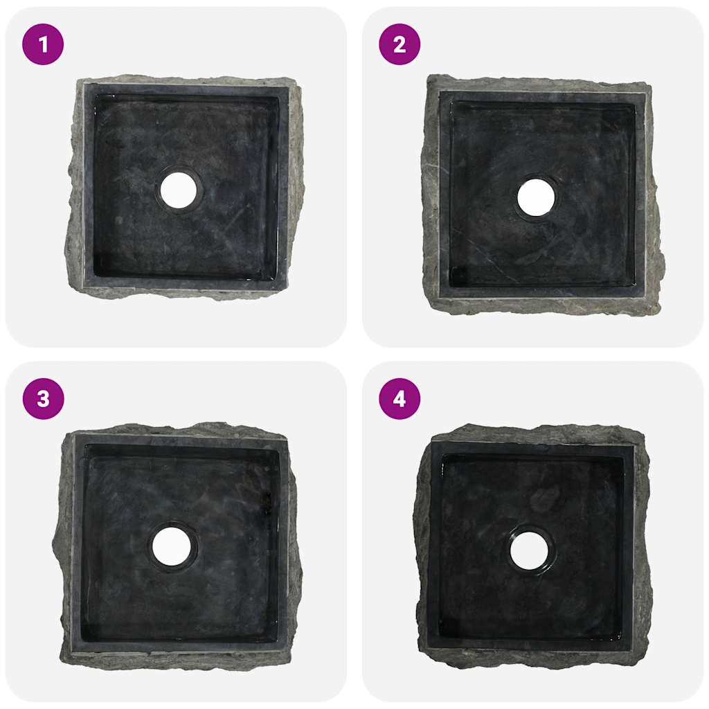 Lavandino Nero 30x30x13 cm in Marmo