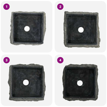 Lavandino Nero 30x30x13 cm in Marmo