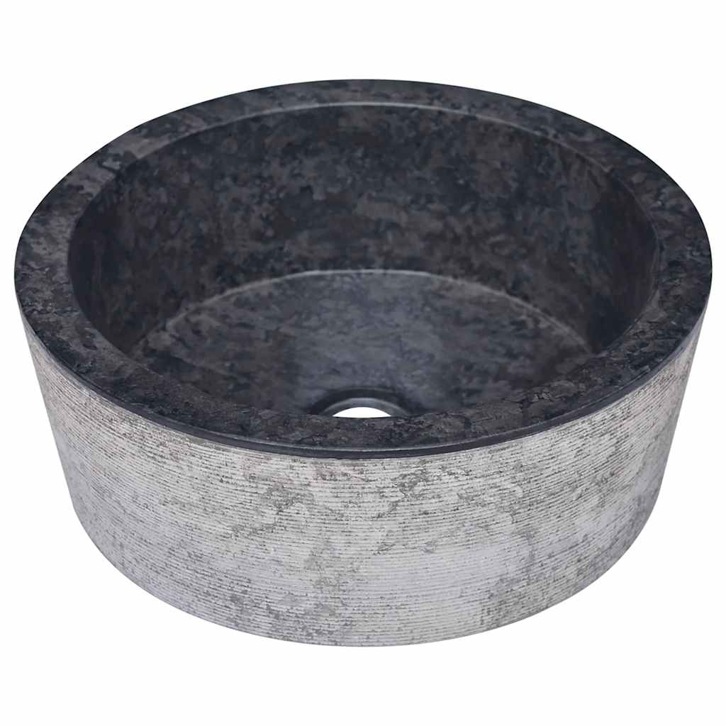 Lavandino Nero Ø40x15 cm in Marmo - homemem39