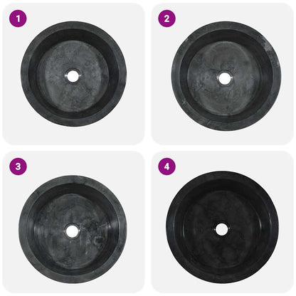 Lavandino Nero Ø40x15 cm in Marmo