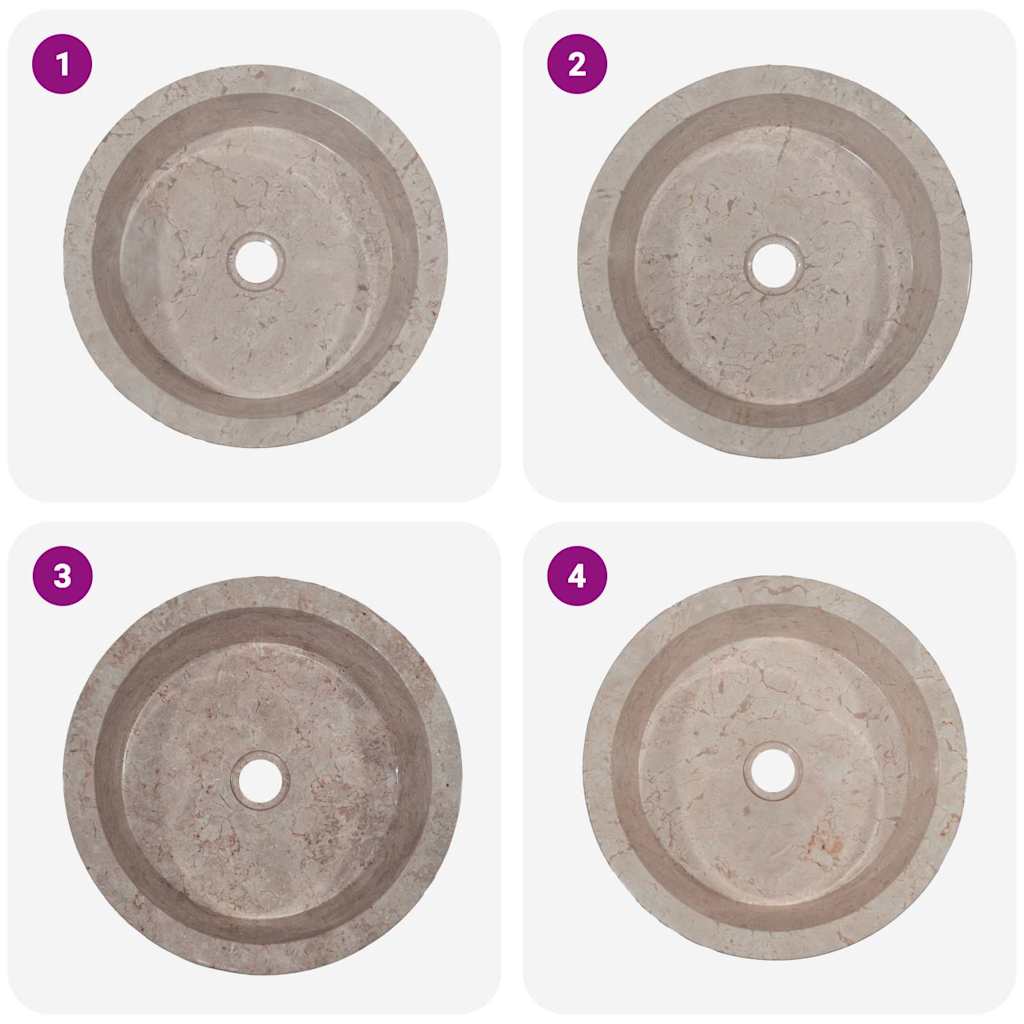 Lavandino Grigio Ø40x15 cm in Marmo