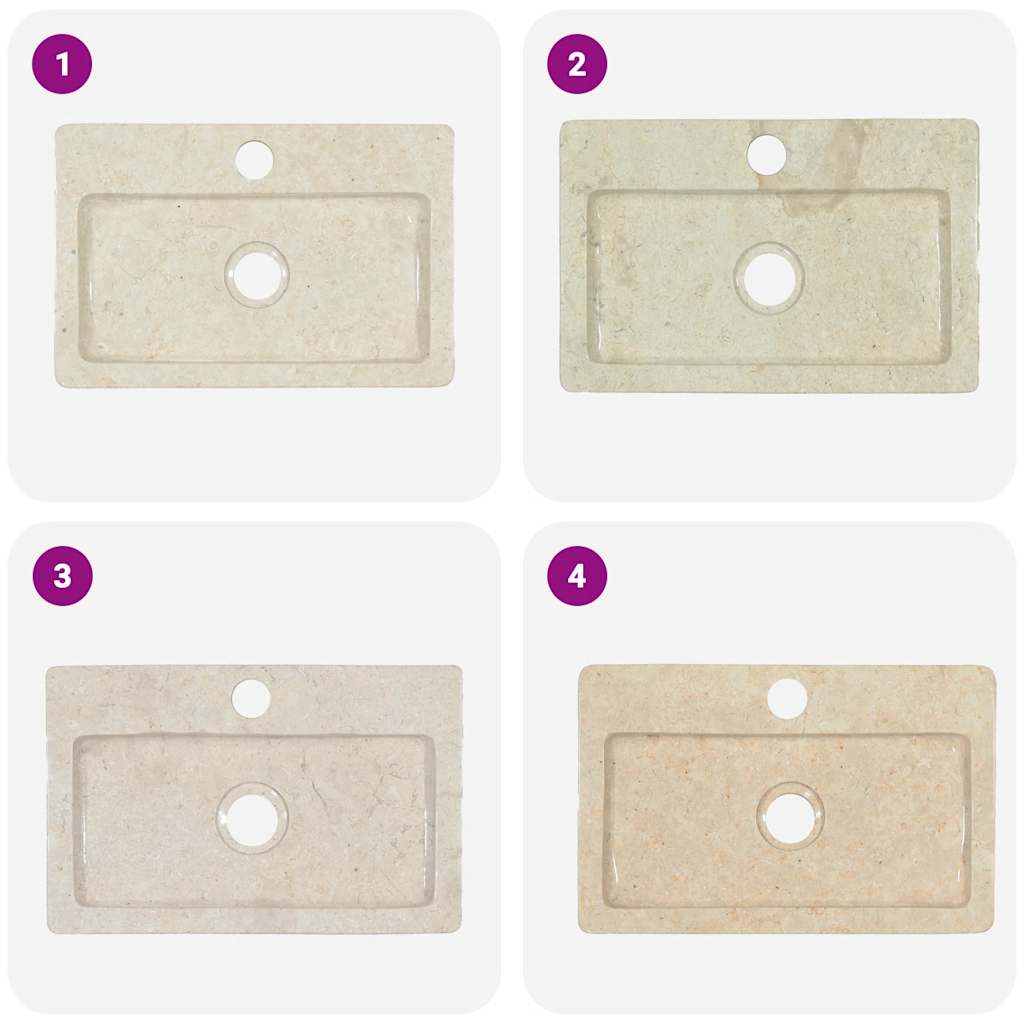 Lavello a Parete Crema 38x24x6,5 cm in Marmo - homemem39