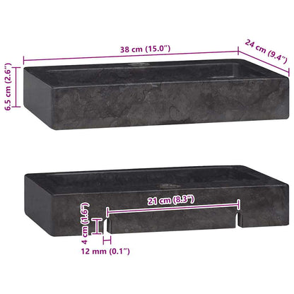 Lavello a Parete Nero 38x24x6,5 cm in Marmo