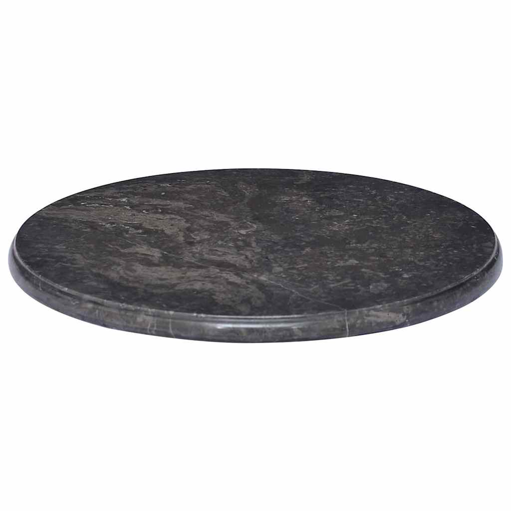 Piano per Tavolo Nero Ø50x2,5 cm in Marmo | homemem39
