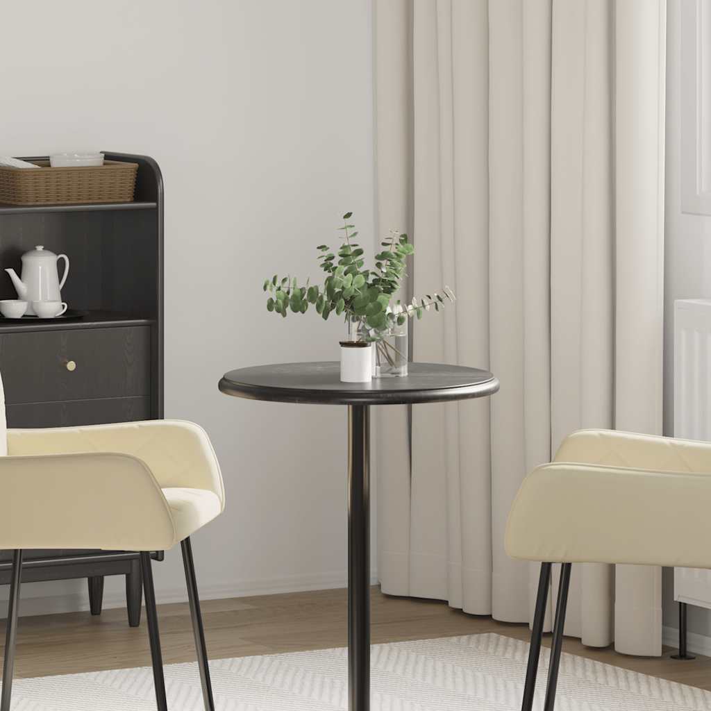Piano per Tavolo Nero Ø50x2,5 cm in Marmo | homemem39