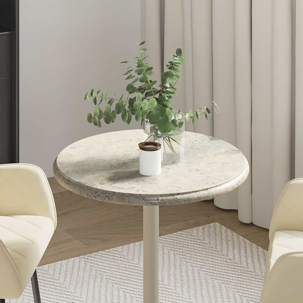 Piano per Tavolo Grigio Ø50x2,5 cm in Marmo | homemem39