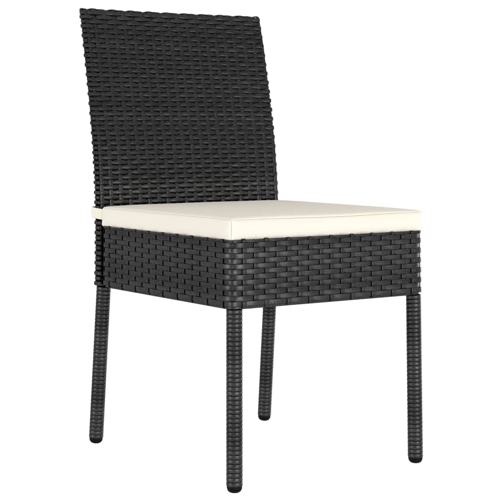 Set da Pranzo da Giardino 3 pz in Polyrattan Nero | homemem39