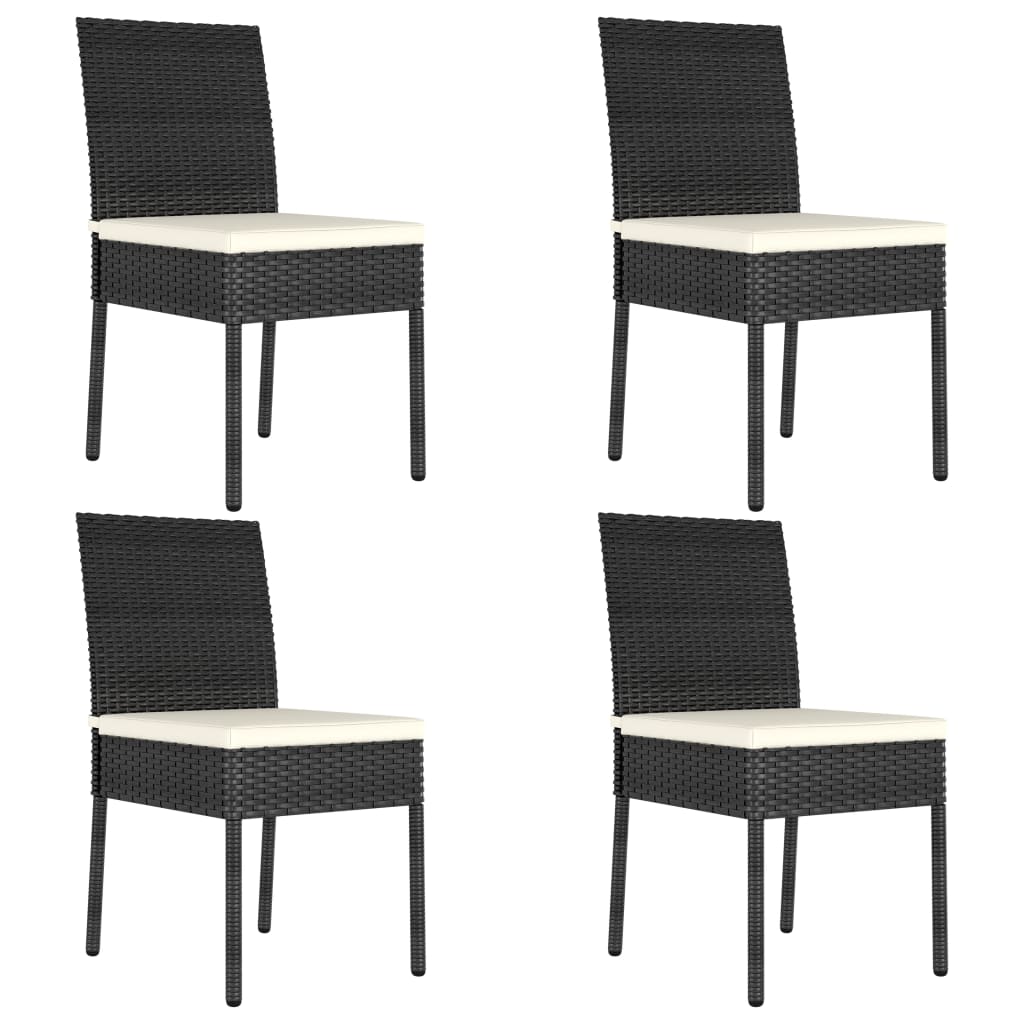 Set da Pranzo da Giardino 5 pz in Polyrattan Nero | homemem39