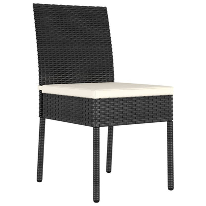 Set da Pranzo da Giardino 7 pz in Polyrattan Nero | homemem39